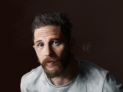 Tom Hardy Portrait brown illustration man paint painting people photoshop pixel portrait psd