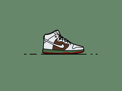 Nike SB Dunk High Cali atlanta california flat icon iconography illustration nike shoes skateboarding sneaker