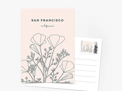 Golden California Poppies belia simm california flowers golden california poppies poppies postcard san francisco sketching stationery