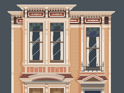 SF Row House (Preview) detail house illustration row san francisco shadows victorian