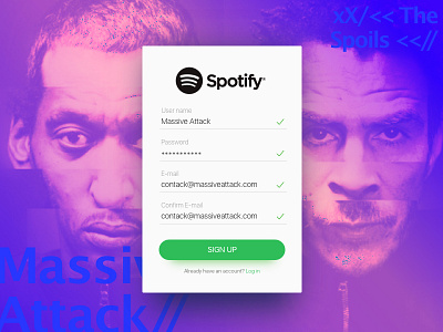 Daily UI-Day01-Sign Up 01 attack daily day massive sign spotify ui up ux