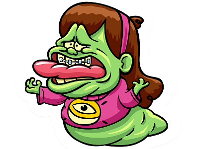 Slimer Mabel doodlepark ghostbusters gravity falls mabel slimer sticker