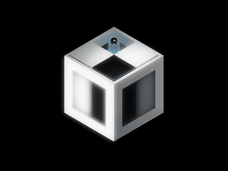 Iso Machines 002 3d blackandwhite blender3d cube future glow iso isometric loading machine