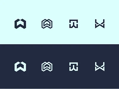 W Mark abtract fashion geometric icon line logo monogram symbol