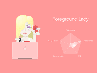 Foreground Lady illustrison