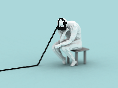 The Thinker in VR 3d magicavoxel rodin thinker voxel voxelart vr