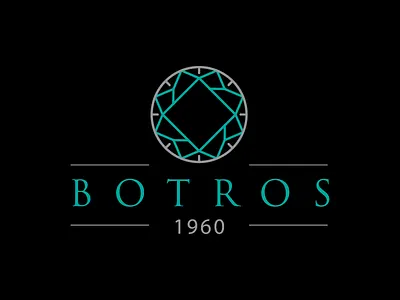 Botros Diamond Logo diamond first post icon identity lettering logo typography