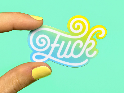 Fuck Stickers color design fuck illustration insult lettering pencil stickermule stickers type typography vector