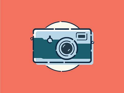 Camera camera flat hobby icon illustration photography retro stroke