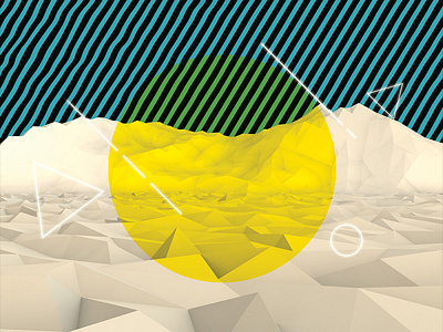 Minimal Mountains 3d electronic low poly mountain music tourquese triangles