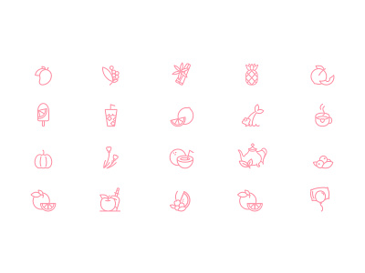 My beauty tea - Icons apple beauty cup icons mangue mermaid orange pineaple sleep tea tropical ui