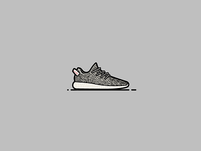 Yeezy 350 Turtle Doves adidas atlanta black flat icon illustration kanye shoes sneakerhead sneakers vector yeezy