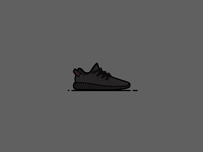 Yeezy 350 Pirate Black adidas atlanta black flat icon illustration kanye shoes sneakerhead sneakers vector yeezy