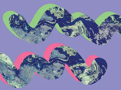 wobbly p.3 abstract blob google earth irregular ocean pastels reef squiggles waves wobbly