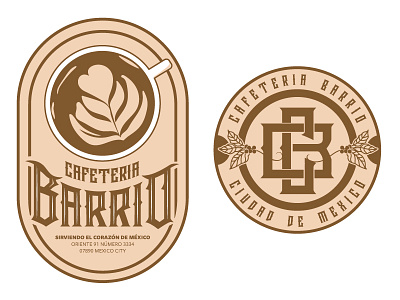 Cafeteria Barrio - D.F. Mexico coffee label mexico sticker