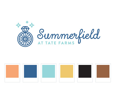 Logo Graveyard: Summerfield country engagement identity logo ring venue wagon wedding western wheel