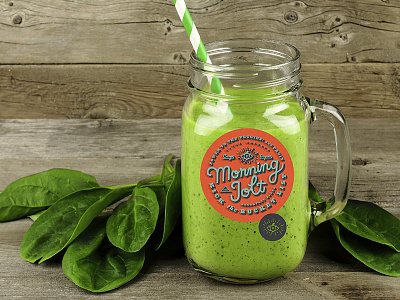 Morning Jolt Mockup cafe carpe diem handlettering mockup morning morning jolt retro smoothie sticker typography veggies