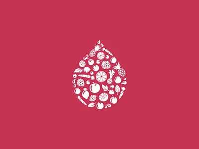 Fruits and veggies drop shape branding fruits icons illustration packaging vegetables