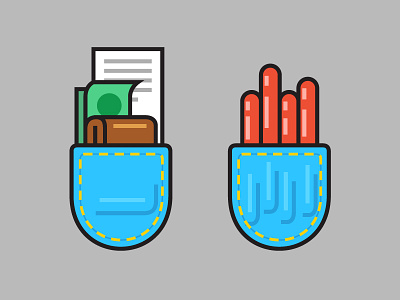 Back-pocket Essentials flat illustration minimal money sausage vector wallet