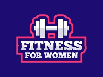 Fitness for women barbell fitness gym icon logo mark sport symbol