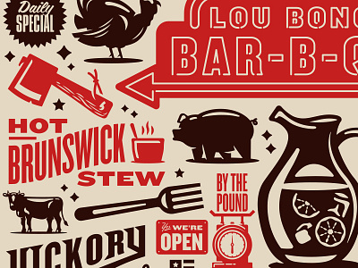 BBQ bar b q bbq bonos icons illustration packaging shepherd