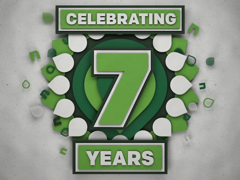 7 Year Anniversary Celebration 3d cinema 4d gif loop pattern