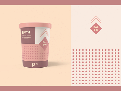 Pressure Ice Cream - Packaging // Sloth cup cups design flat gelato ice cream illustration minimal