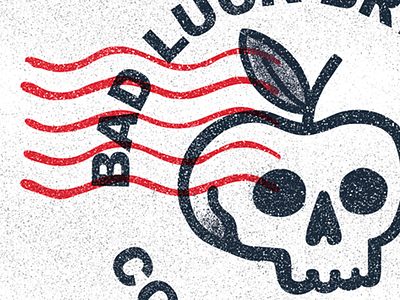 Bad Luck Brewing detail shot alcohol apple beer branding brewing cider home brew logo micro brew packaging skull stamp