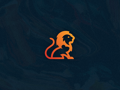 Fearless Foundation bold fearless foundation gradient hidden lion logo mouse negative nonprofit