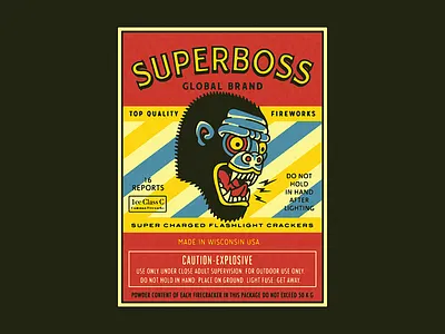 SUPERBOSS branding firecrackers fireworks forefathers gorilla growcase monkey packaging promotion superboss