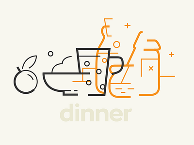 Trendy Dinner apple can cup dinner food plate