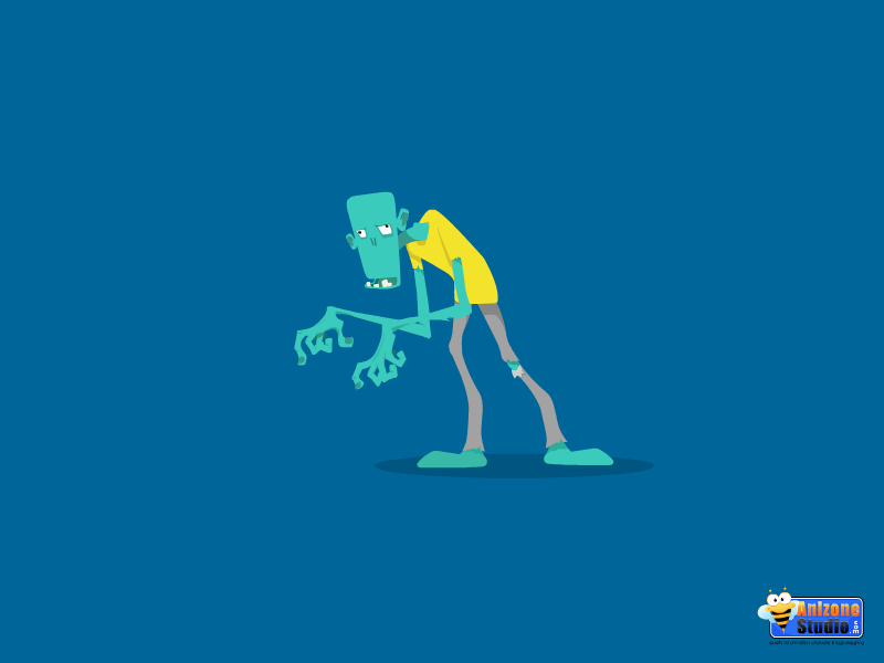 Zombie Animation 2d animation cartoon cartoon animation character animation cute character animation frame by frame animation funny animation game character animation vector animation walk cycle zombie animation