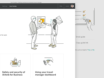 Airbnb Business Guide Illustrations airbnb color figures hands illustrations line maps overlap people
