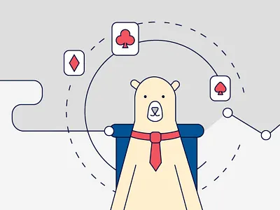 The Casino of the Future bear casino illustration poker reality vector virtual