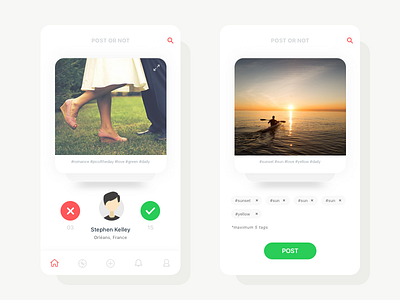 Post or Not 2.0 advanced app forum icon interface ios10 postornot search sketch tinder ui ux