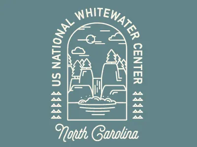 USNWC branding dapper ink graphic landmark landscape line art logo north carolina shirt simple usa whitewater
