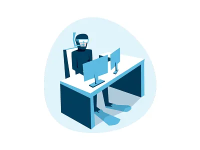 Dress Code attire blue computer design employee handbook illustrations scuba work