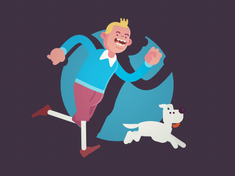 Tintin & Terry Runcycle animation doodle illustration runcycle tintin