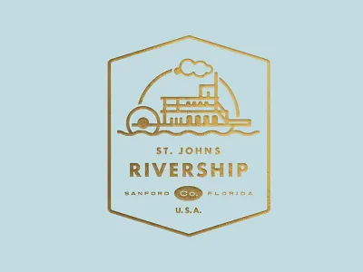 St. Johns Rivership Company ID crest florida logo paddlewheeler rivership