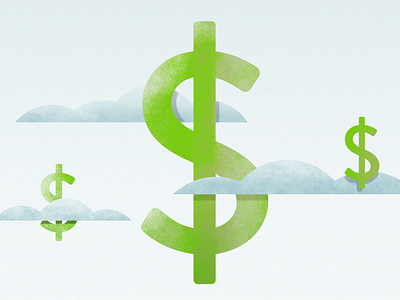 Pay Raise cloud dollar illustration minimal money noise pay raise simple sky