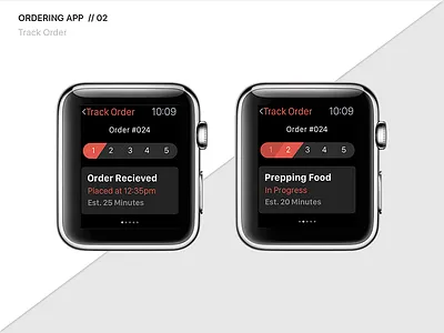 Apple Watch // Track Order app app design apple apple watch display ios time ui ux watch os 3 watchos