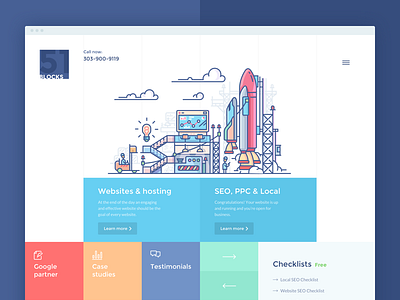 51 Blocks color colour design developing flat minimal minimalism rocket seo simple square squares