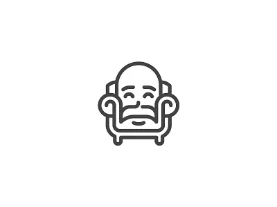 Armchair agency armchair grandfather icon logo moustache