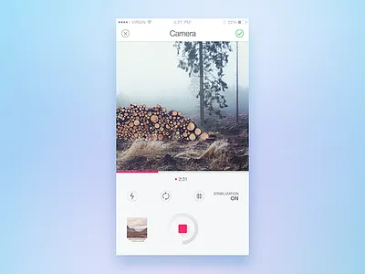 Camera Screen album app bangalore camera capture editing india iphone photography player ui design video