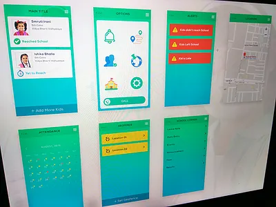 Tracking App app clean flat icons ios mobile safety school student track