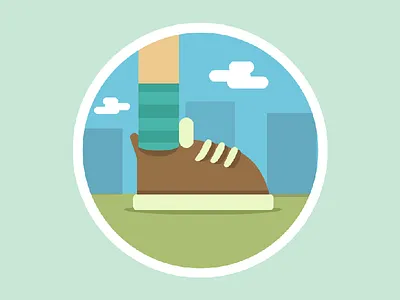 First Step app badge boot foot kids vector