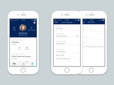 Profile mobile app mobile app profile settings