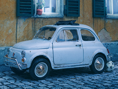 11/07/1982 1:18 scale diorama fiat 500 italy miniature mundial 82 photo editing photo manipulation remember scenography sculpting world champion