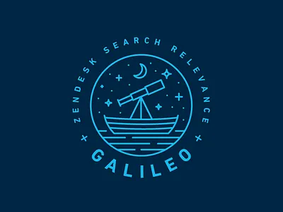 Zendesk Team Galileo boat galileo heisler identity logo modern monoline search stars telescope water zendesk
