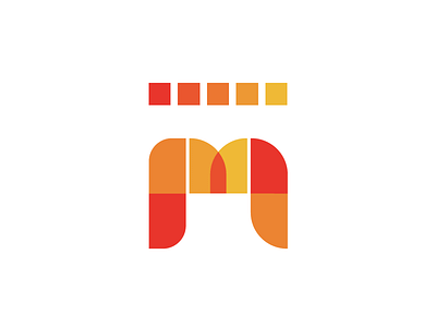 " M " abstract branding geometric icon identity logo mark